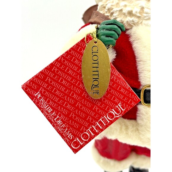 Clothtique Whos Your Santa Figurine Possible Dreams w/ Sack Original Tags 2005 - Picture 11 of 16